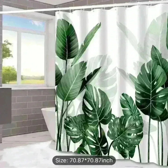 Other - Shower curtain with hooks.